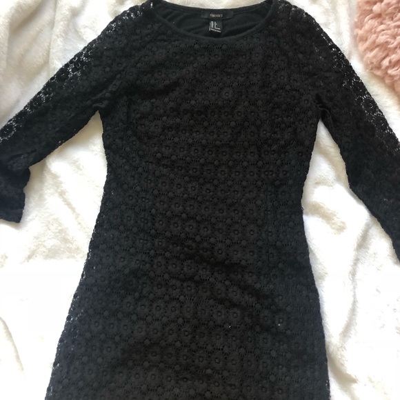 Black textured mini dress - Picture 2 of 2